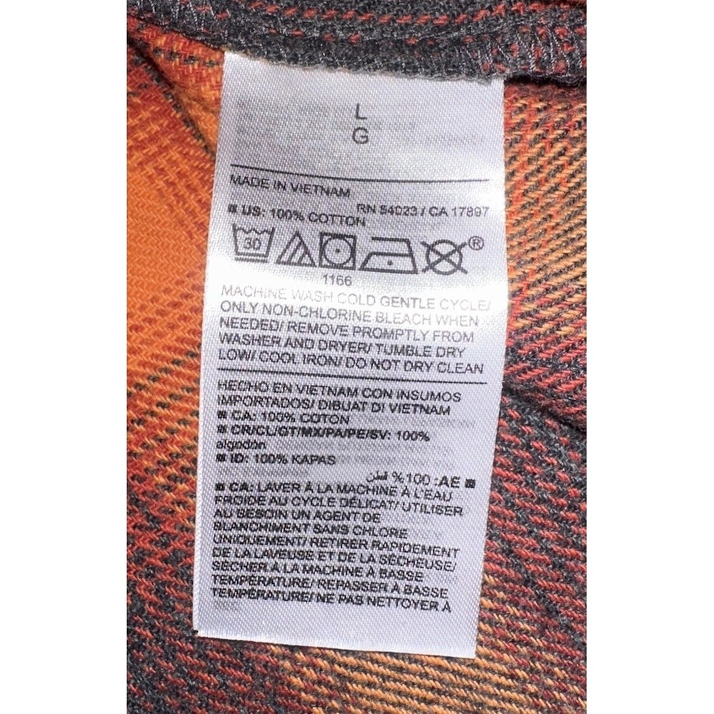 Old Navy Evermore Taylor Swift Sz L Flannel Boyfriend Shirt Orange Plaid Womens - Picture 4 of 7
